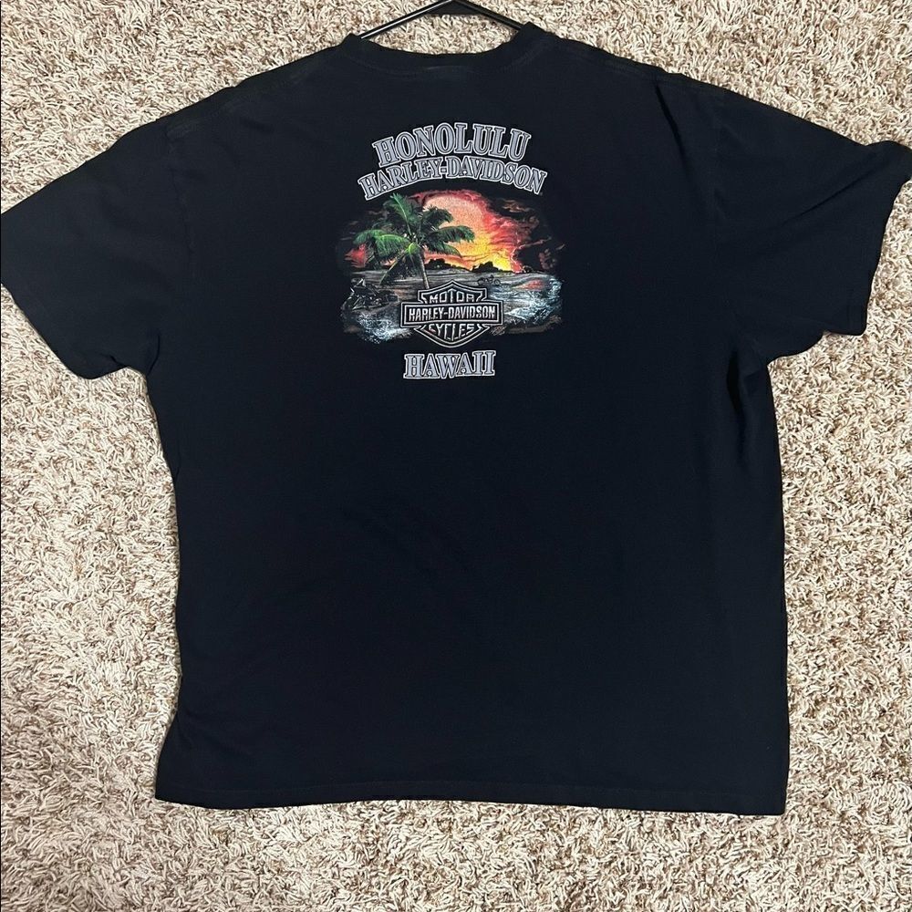 🔥Harley Davidson Pocket Tee Honolulu Hawaii -Amazing Graphics - not Vintage AOP